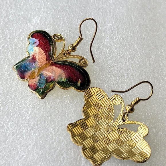 Enamel Butterfly Earrings Colorful Butterfly Earrings - Picture 10 of 12